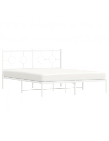 Giroletto con Testiera Metallo Bianco 150x200 cm