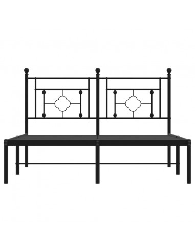 Giroletto con Testiera in Metallo Nero 135x190 cm