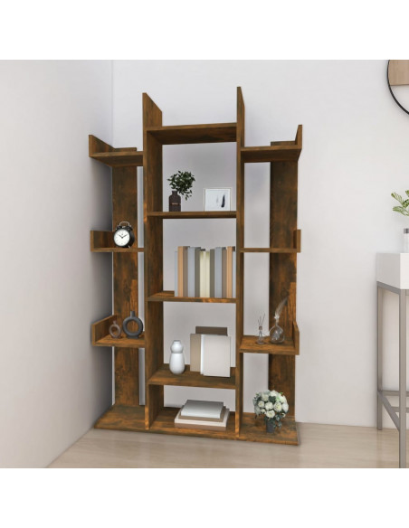Libreria Rovere Fumo 86x25,5x140 cm in Legno Multistrato
