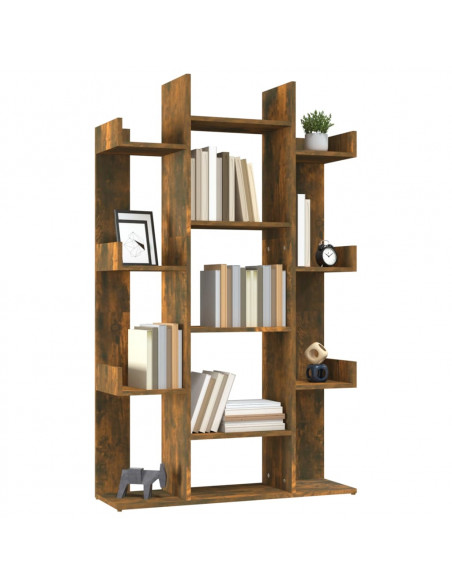 Libreria Rovere Fumo 86x25,5x140 cm in Legno Multistrato