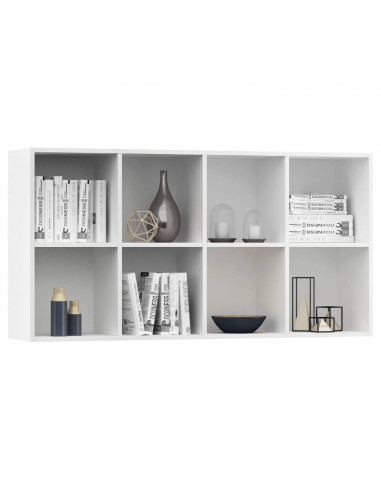 Libreria/Credenza Bianca 66x30x130 cm in Legno Multistrato