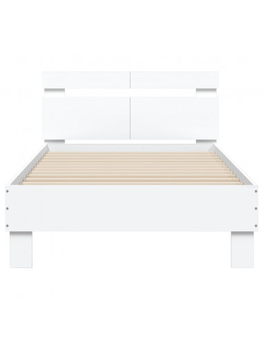 Giroletto con Testiera Bianco 100x200 cm in Legno Multistrato