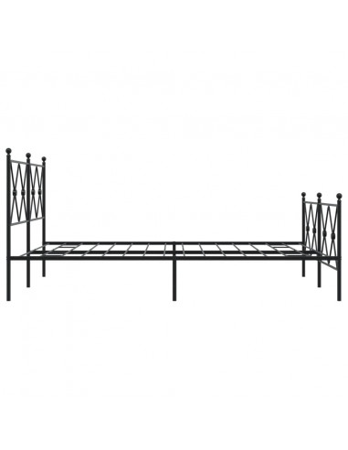 Giroletto con Testiera e Pediera Metallo Nero 140x200 cm