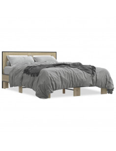 Giroletto Rovere Sonoma 140x190 cm in Legno Multistrato Metallo 2