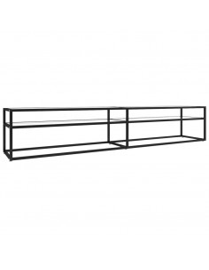 Mobile Porta TV Trasparente 220x40x40,5 cm in Vetro Temperato 2