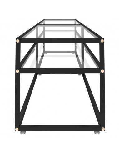 Mobile Porta TV Trasparente 220x40x40,5 cm in Vetro Temperato