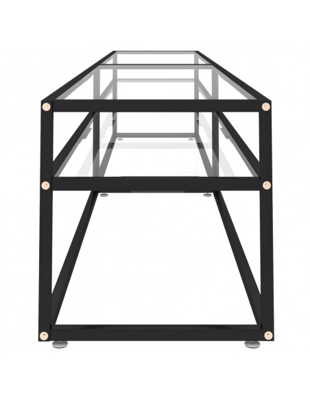 Mobile Porta TV Trasparente 220x40x40,5 cm in Vetro Temperato