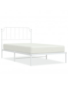 Giroletto con Testiera Metallo Bianco 107x203 cm 2