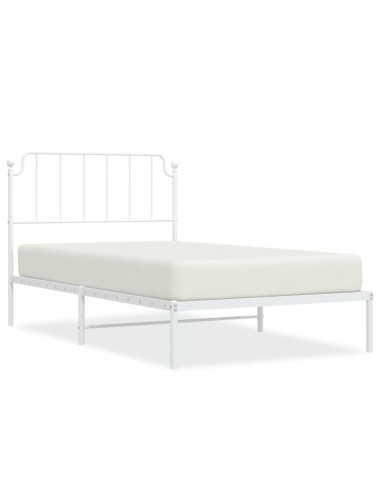 Giroletto con Testiera Metallo Bianco 107x203 cm