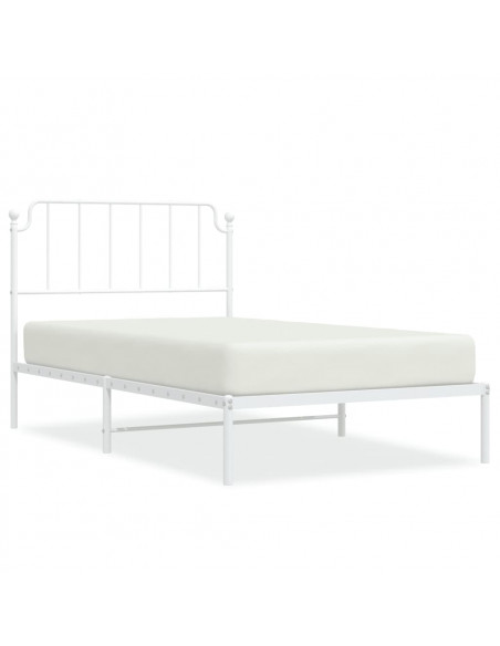 Giroletto con Testiera Metallo Bianco 107x203 cm