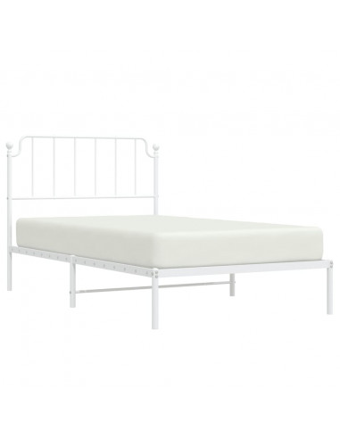 Giroletto con Testiera Metallo Bianco 107x203 cm