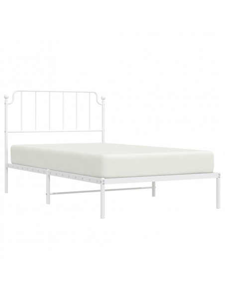 Giroletto con Testiera Metallo Bianco 107x203 cm
