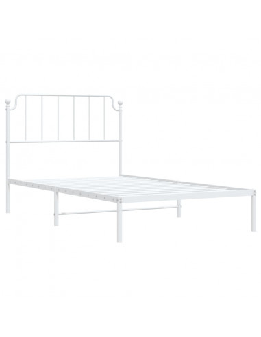 Giroletto con Testiera Metallo Bianco 107x203 cm