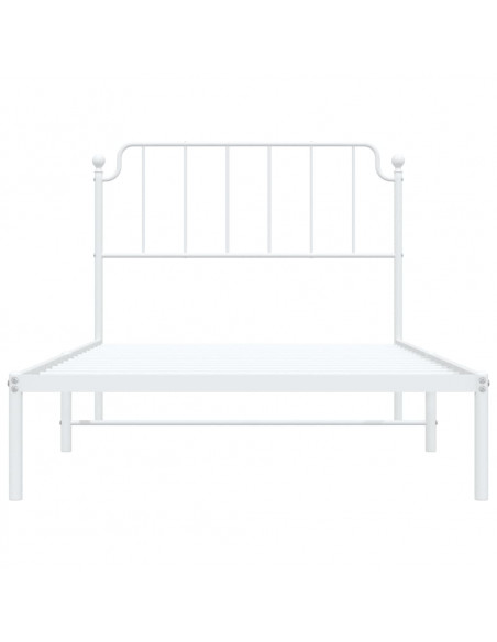 Giroletto con Testiera Metallo Bianco 107x203 cm