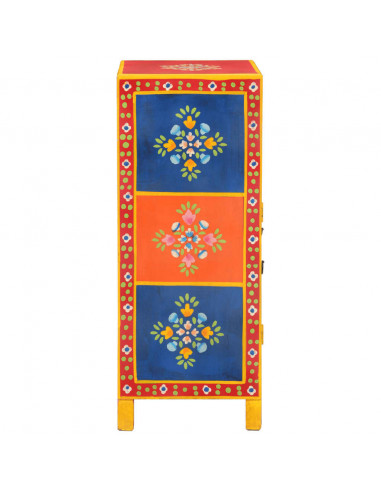 Credenza Dipinta a Mano 54x30x74 cm Legno Massello di Mango