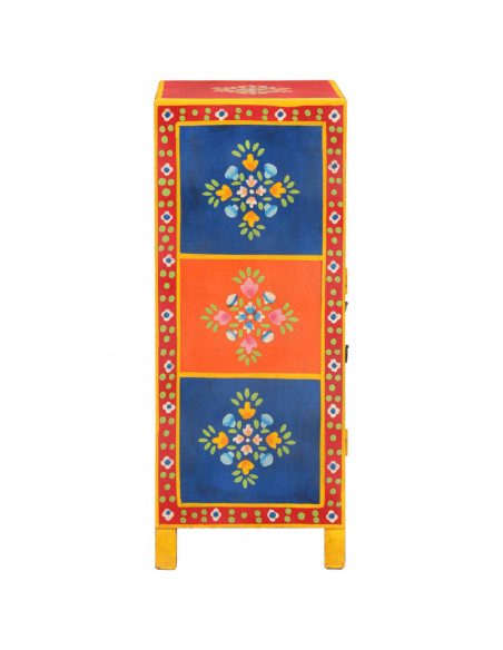 Credenza Dipinta a Mano 54x30x74 cm Legno Massello di Mango