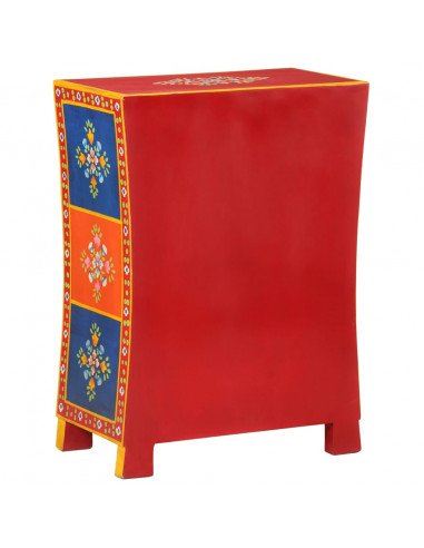 Credenza Dipinta a Mano 54x30x74 cm Legno Massello di Mango