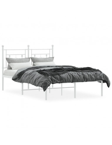 Giroletto con Testiera Metallo Bianco 120x190 cm