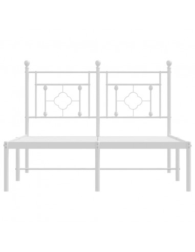 Giroletto con Testiera Metallo Bianco 120x190 cm