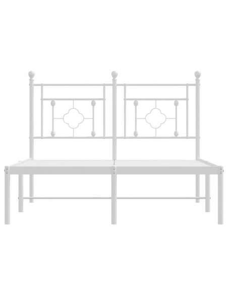 Giroletto con Testiera Metallo Bianco 120x190 cm