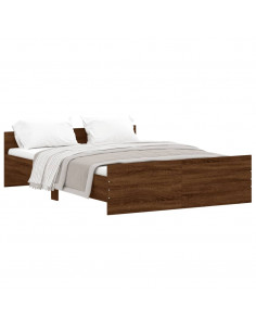 Giroletto con Testiera e Pediera Rovere Marrone 135x190 cm 2