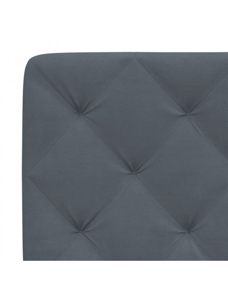Giroletto con Testiera Grigio Scuro 100x200 cm in Velluto