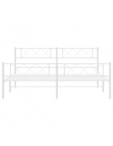 Giroletto con Testiera e Pediera Metallo Bianco 200x200 cm