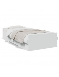 Giroletto con Cassetti Bianco 75x190 cm in Legno Multistrato 2