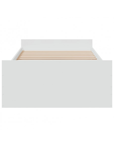 Giroletto con Cassetti Bianco 75x190 cm in Legno Multistrato