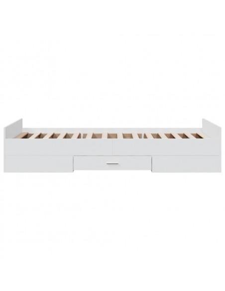 Giroletto con Cassetti Bianco 75x190 cm in Legno Multistrato