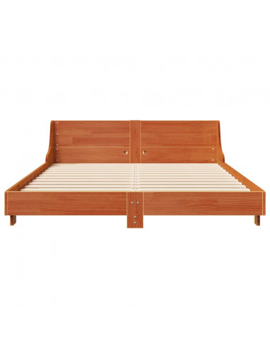 Giroletto con Testiera Marrone Cera 150x200 cm Massello Pino