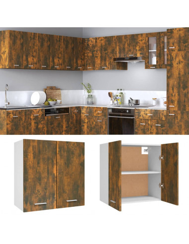 Mobile Pensile Rovere Fumo 60x31x60 cm in Legno Ingegnerizzato