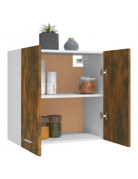 Mobile Pensile Rovere Fumo 60x31x60 cm in Legno Ingegnerizzato
