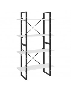 Libreria a 4 Ripiani Bianca 80x30x140 cm in Legno Multistrato 2