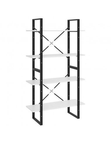 Libreria a 4 Ripiani Bianca 80x30x140 cm in Legno Multistrato