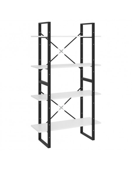 Libreria a 4 Ripiani Bianca 80x30x140 cm in Legno Multistrato