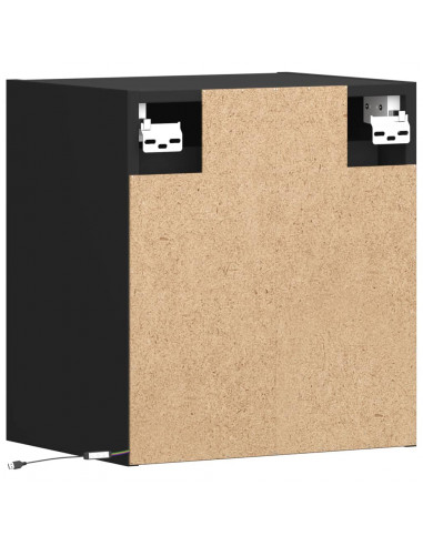 Mobile TV a Parete con Luci LED Nero 41x31x45 cm