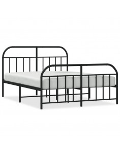 Giroletto con Testiera e Pediera Metallo Nero 135x190 cm 2