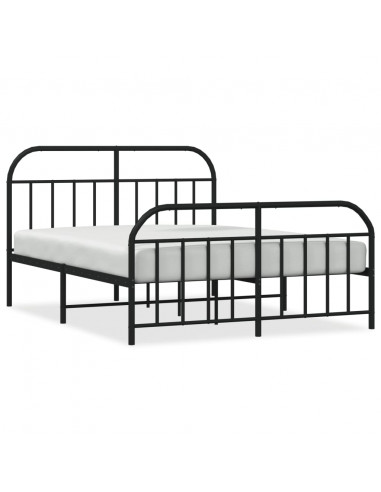 Giroletto con Testiera e Pediera Metallo Nero 135x190 cm