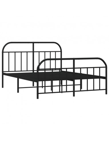 Giroletto con Testiera e Pediera Metallo Nero 135x190 cm