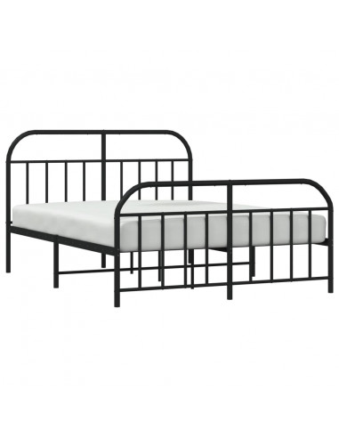 Giroletto con Testiera e Pediera Metallo Nero 135x190 cm