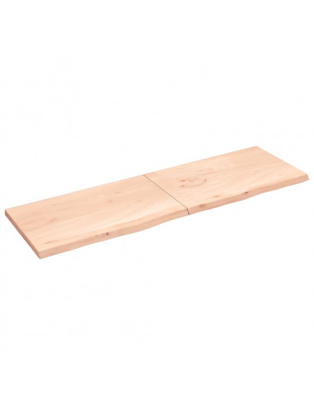 Piano Bagno 200x60x(2-4) cm in Legno Massello Non Trattato
