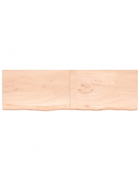 Piano Bagno 200x60x(2-4) cm in Legno Massello Non Trattato