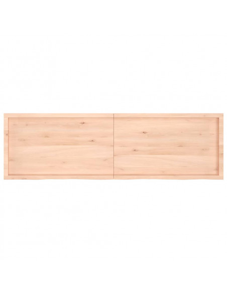 Piano Bagno 200x60x(2-4) cm in Legno Massello Non Trattato