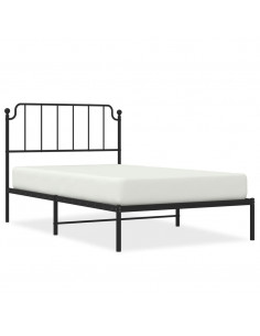 Giroletto con Testiera in Metallo Nero 107x203 cm 2