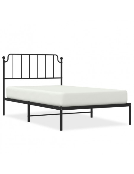 Giroletto con Testiera in Metallo Nero 107x203 cm