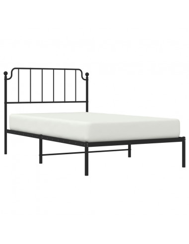 Giroletto con Testiera in Metallo Nero 107x203 cm