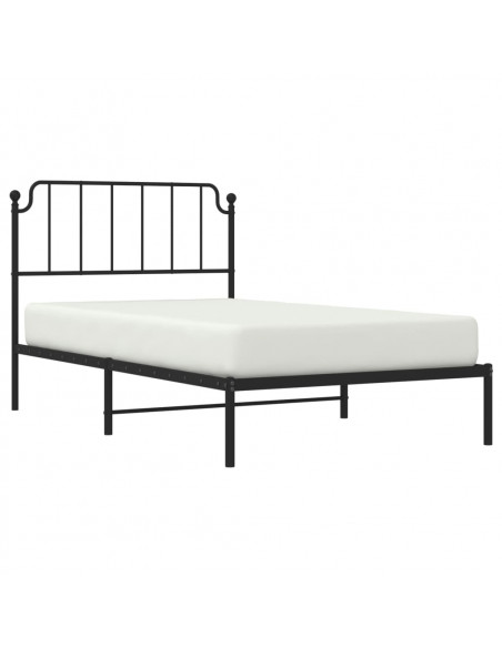 Giroletto con Testiera in Metallo Nero 107x203 cm