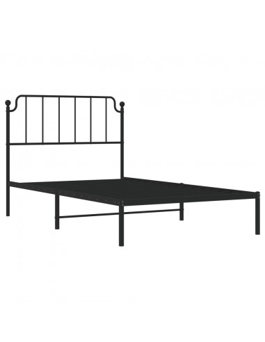 Giroletto con Testiera in Metallo Nero 107x203 cm