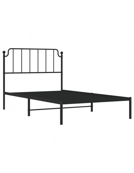 Giroletto con Testiera in Metallo Nero 107x203 cm
